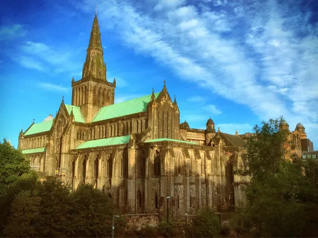 Glasgow Cathedral and its spire on a sunny day