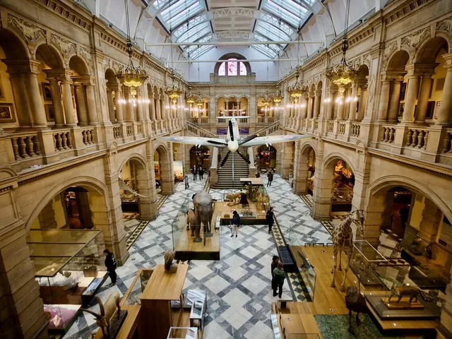 The Spitfire in the main hall of Kelvingrove Art Gallery and Museum