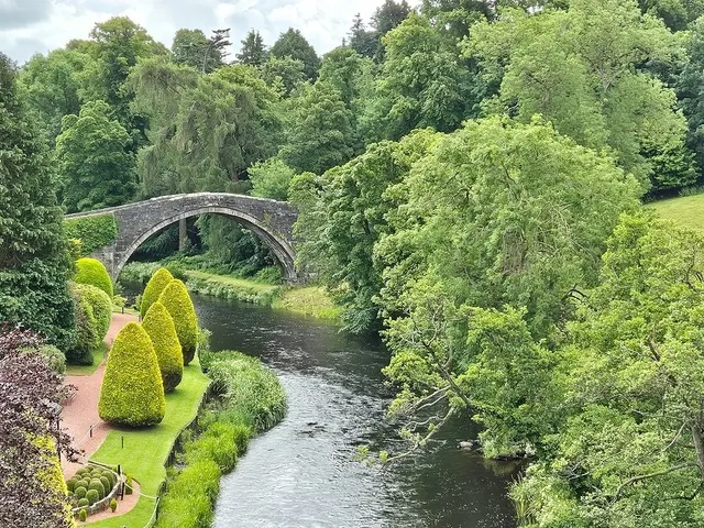 The medieval Brig o' Doon over the River Doon