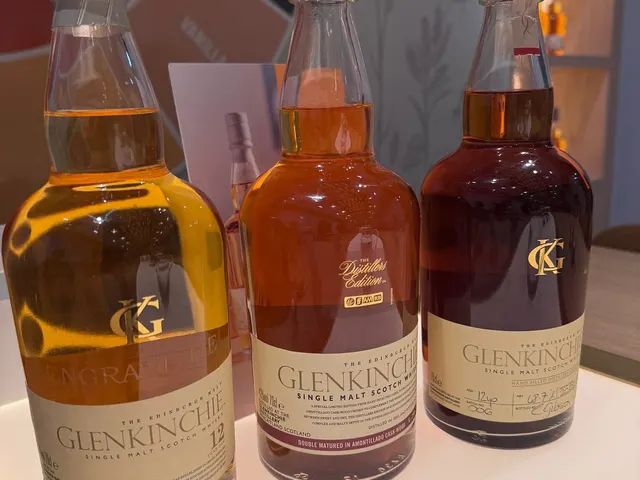 Glenkinchie single malts in the distillery tasting room