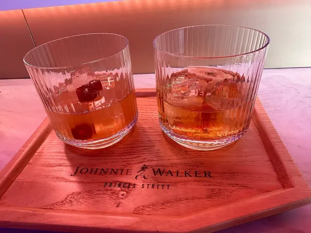 Whisky cocktails on a Johnnie Walker Princes Street tray
