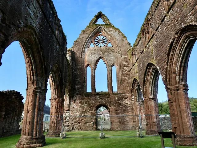 The nave and west window of Sweetheart Abbey