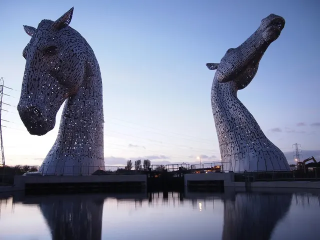 The Kelpies, two 30-metre steel horse heads in The Helix park