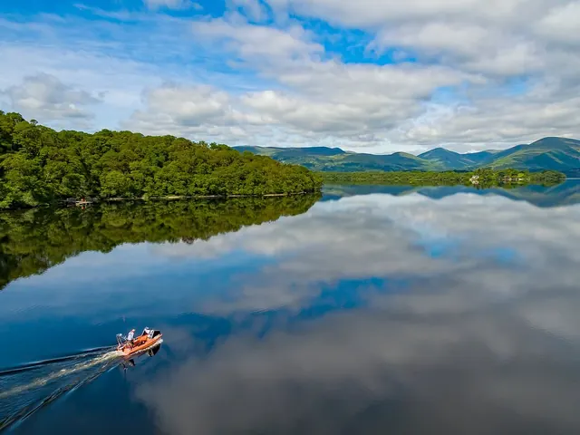 A boat among the islands of Loch Lomond