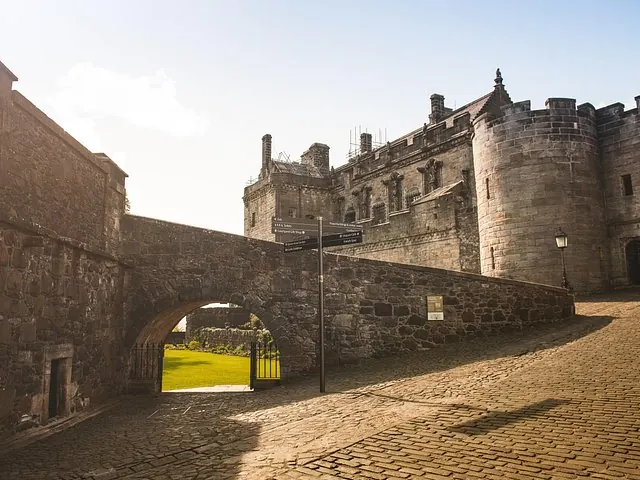 The cobbled approach to Stirling Castle