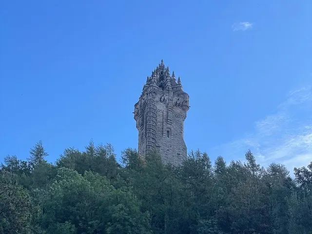The National Wallace Monument above the trees on Abbey Craig