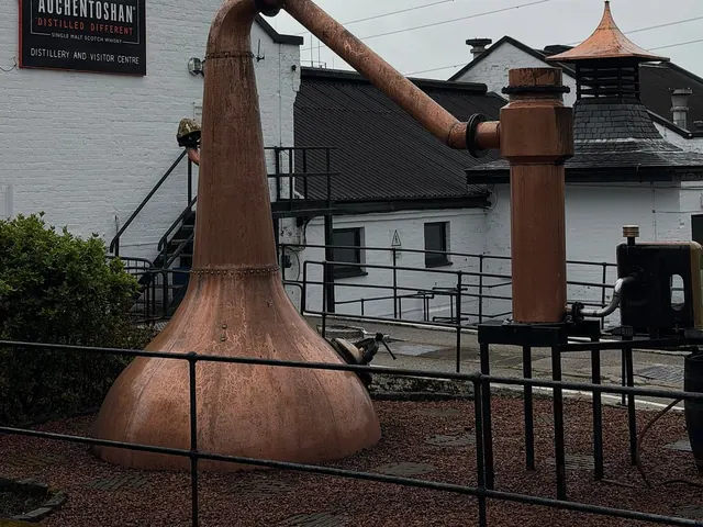 A copper still outside Auchentoshan Distillery
